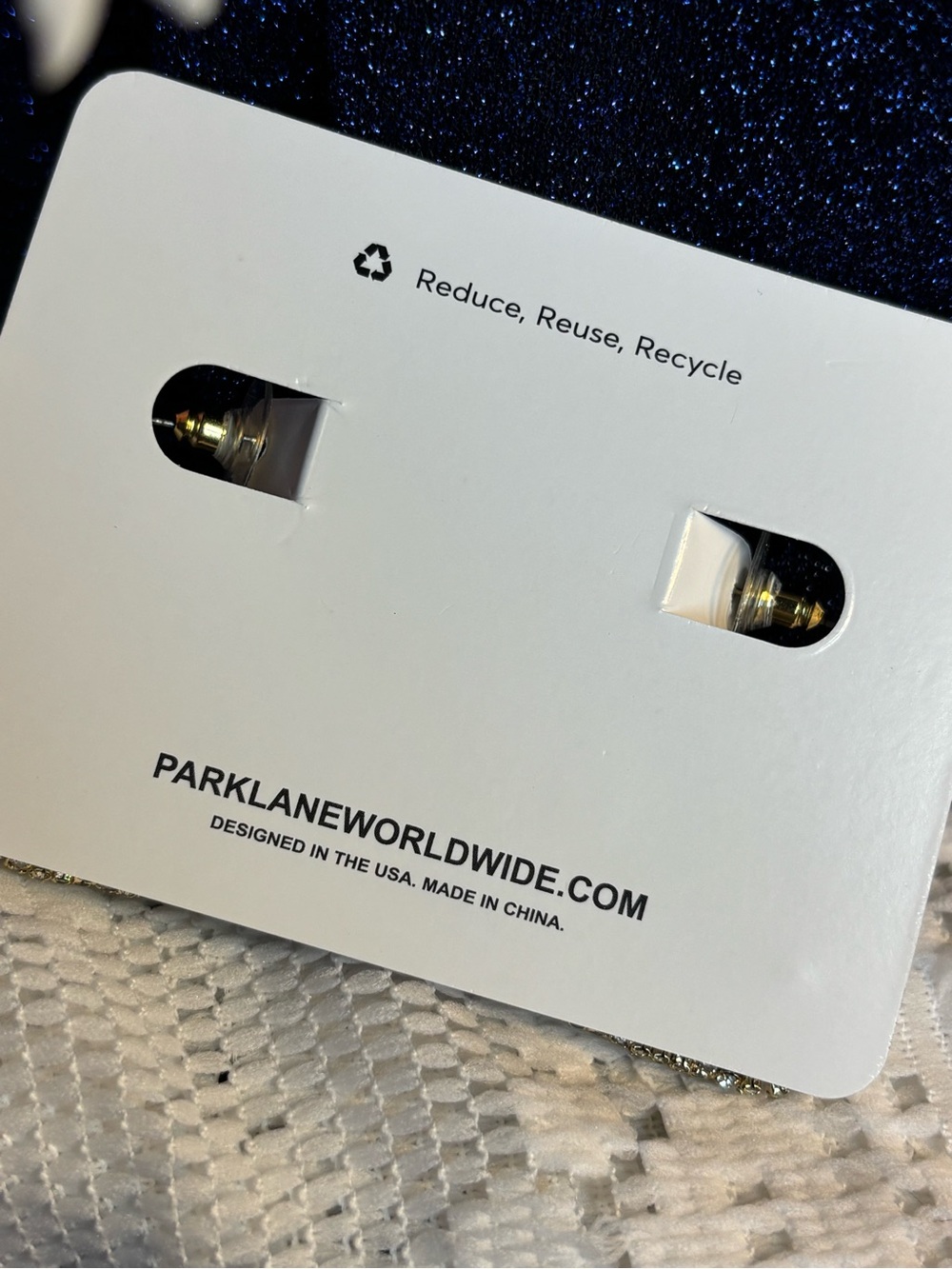 Park Lane London Sparkle Gold Crystal Square Hoop Earrings with Pavé Detail - Picture 7 of 8